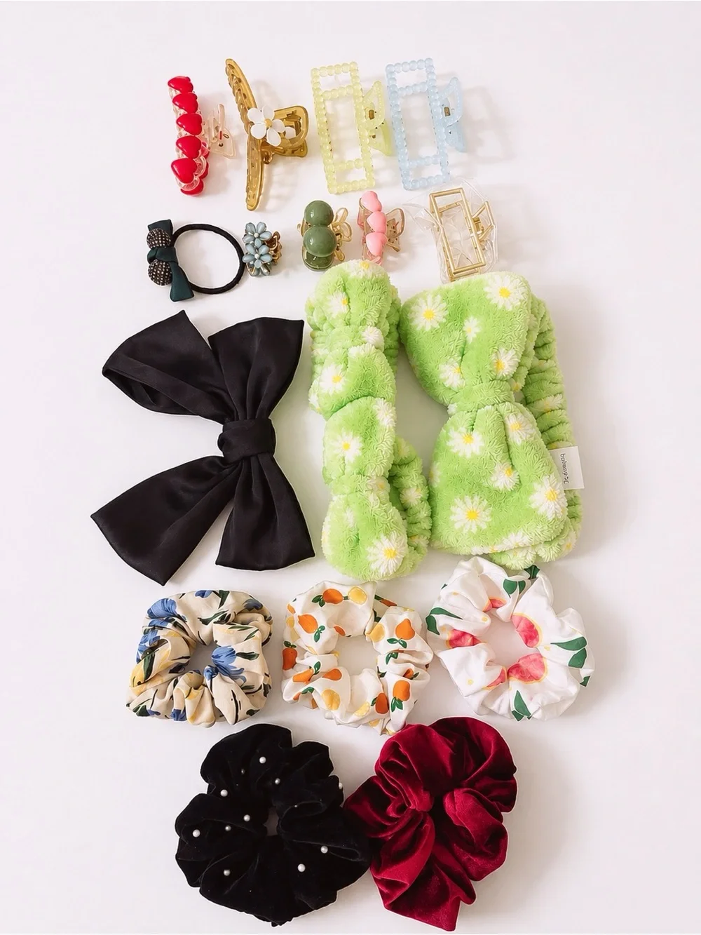 18-Piece Hair Accessories Bundle Clips Headbands Scrunchies Lot